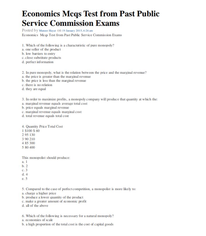 Economics Mcqs Test from Past Public Service Commission Exams.pdf